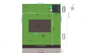 Plan de masse abri jardin